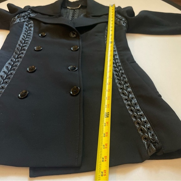 Dolce & Gabbana Wool Leather Lace Up Coat Double Breasted 40 Leather Fringe $9K - Picture 11 of 14